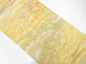 アンティーク　木立に山模様織り出し袋帯(着用可)